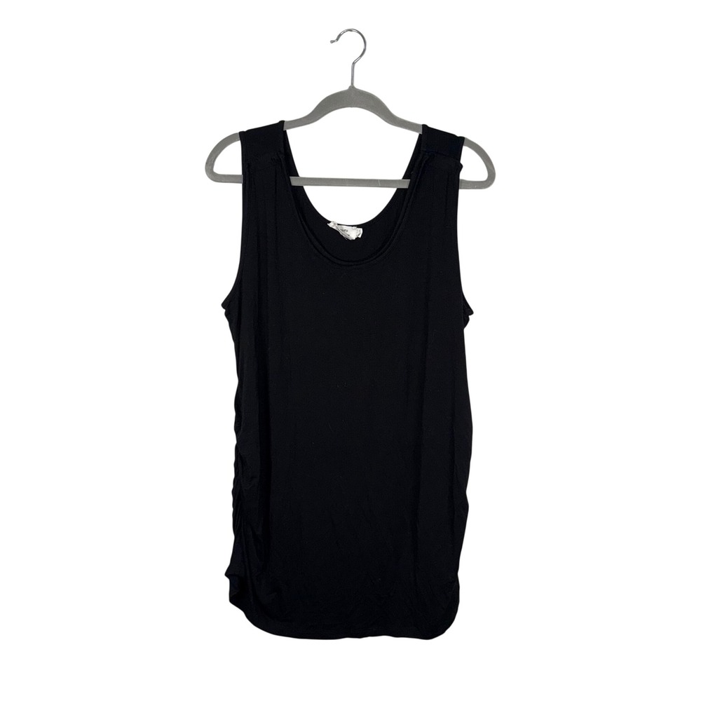 Seraphine Black Ruched Maternity Nursing Tank‎ Top Curve Size 18